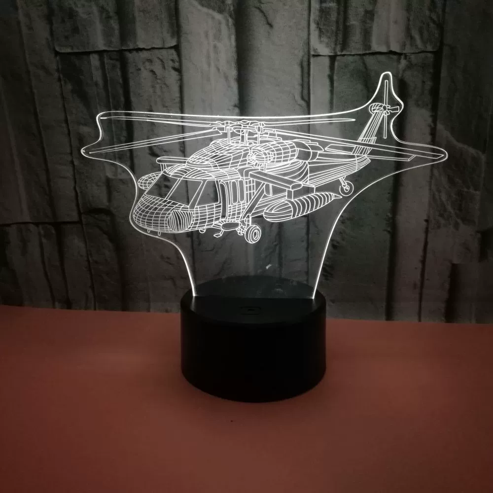 Самолет, цветная ночная лампа, настольная лампа, новая коллекция, 3D, подарок на день рождения