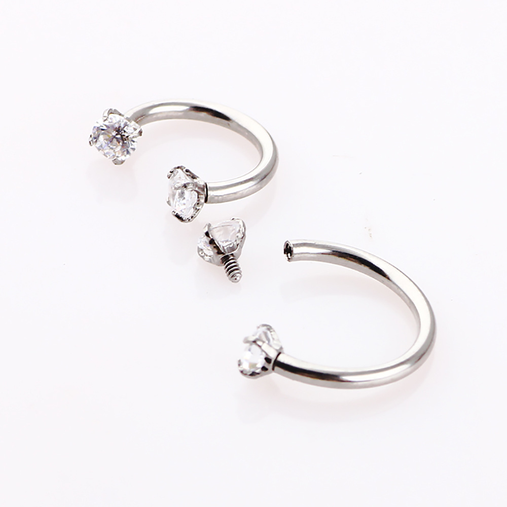 Pointed titanium steel lip stud product view