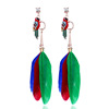 Long ethnic multicoloured earrings, accessory, European style, ethnic style, wholesale