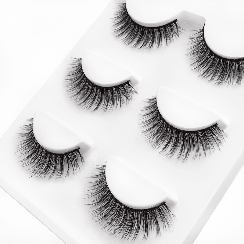 3 Pairs Of Mink Hair Natural Nude False Eyelashes display picture 3
