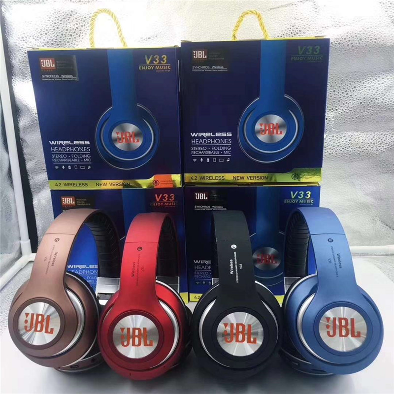 深圳厂家热销新款头戴式折叠式蓝牙耳机V33 经典4色 无线蓝牙耳机