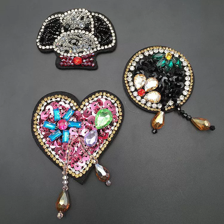 Spot Heavy Industry Handmade Beads Patch Crystal Sequenant Maple Leaf Fracket Patch DIY Patch Posts
