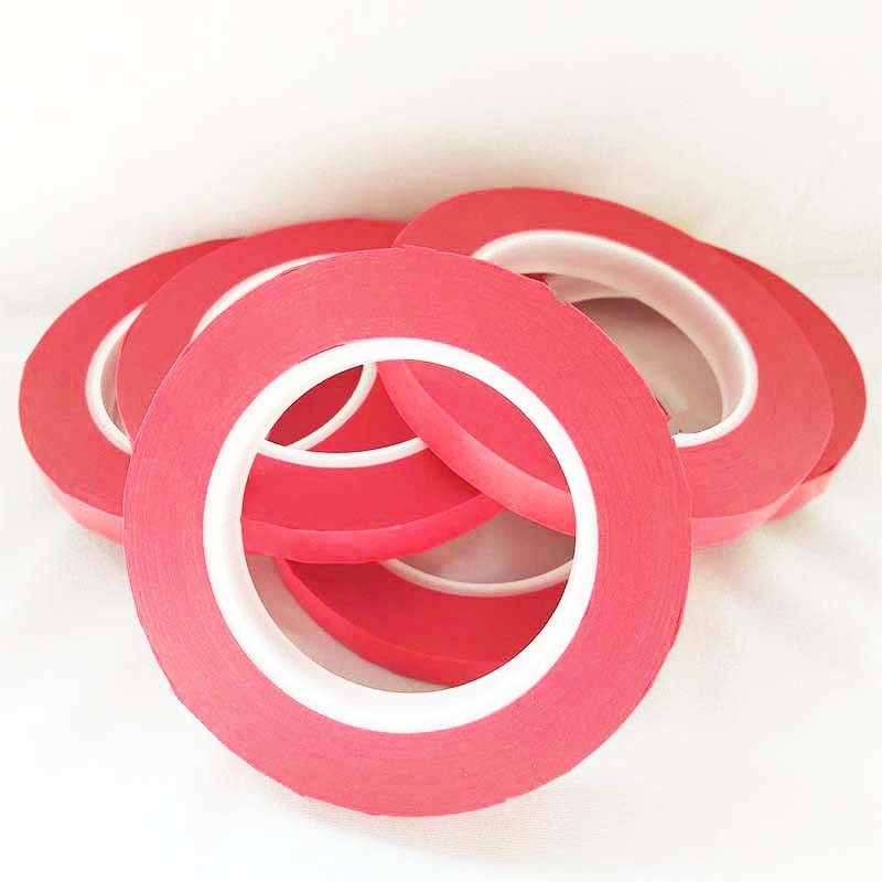 PET红美纹易撕胶带 耐高温烤漆 线路板过锡炉 冲形模切复合美纹纸