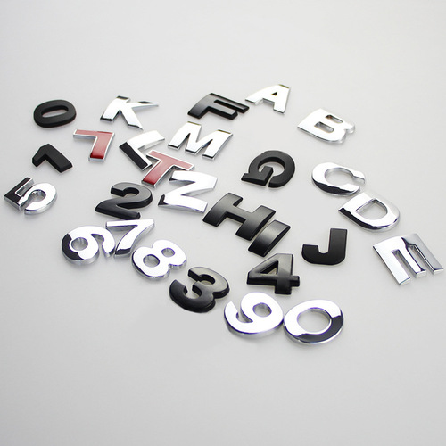 Solid metal car stickers car stickers with English letters personalized modified number stickers body displacement tail mark
