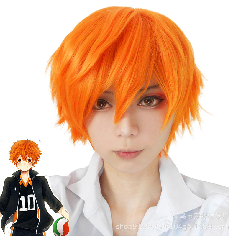 Cartoon Anime Cosplay Brown Face Got-up Short Hair Wig display picture 1