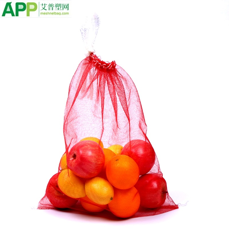 加密加厚结实耐用全新料苹果红色网袋网眼袋水果塑料网兜纱有口绳