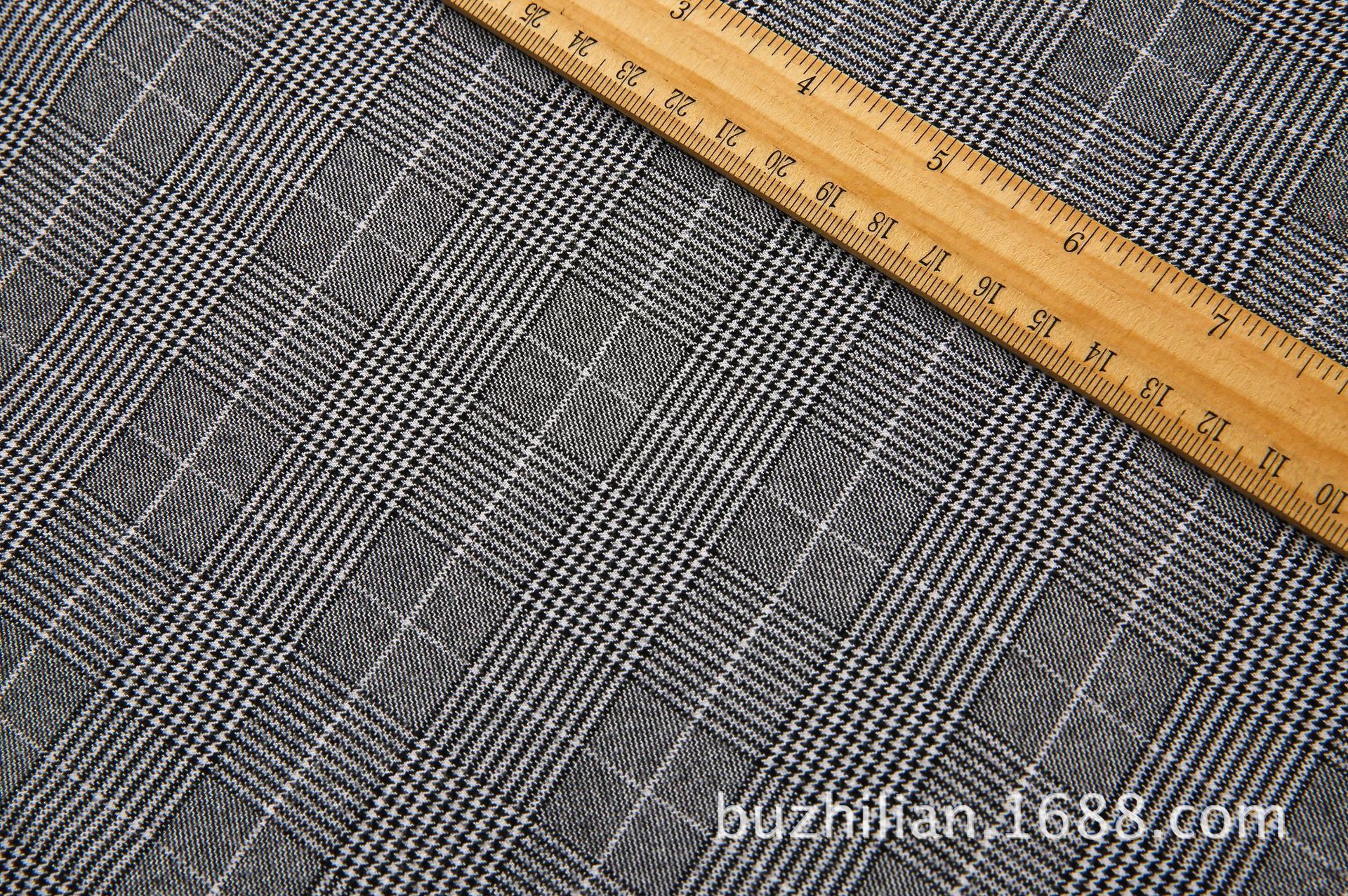 现货供应 弹力千鸟格子 面料 西装 裤装面料 适多种时尚服装面料