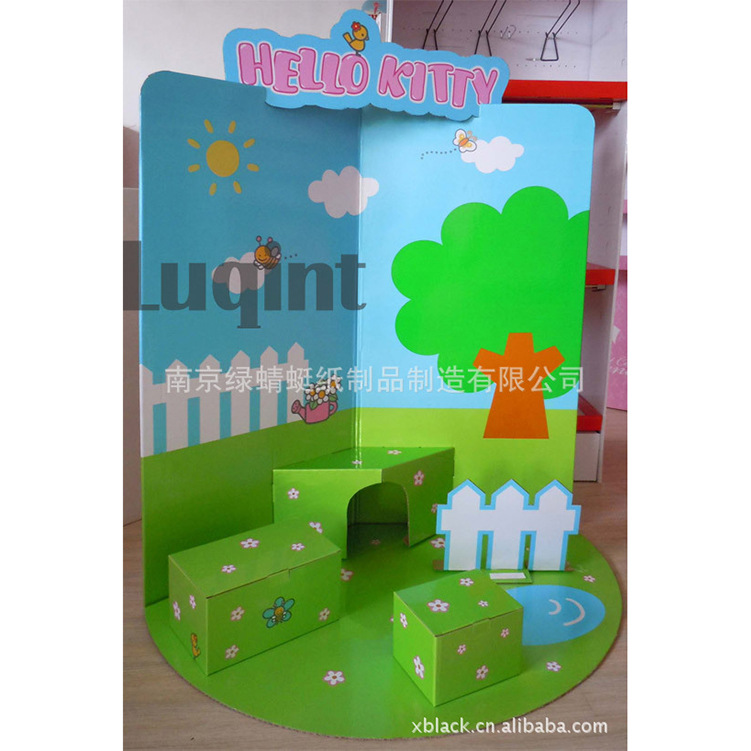 厂家定做纸立牌 超市落地瓦楞纸板展示架 纸展示地架
