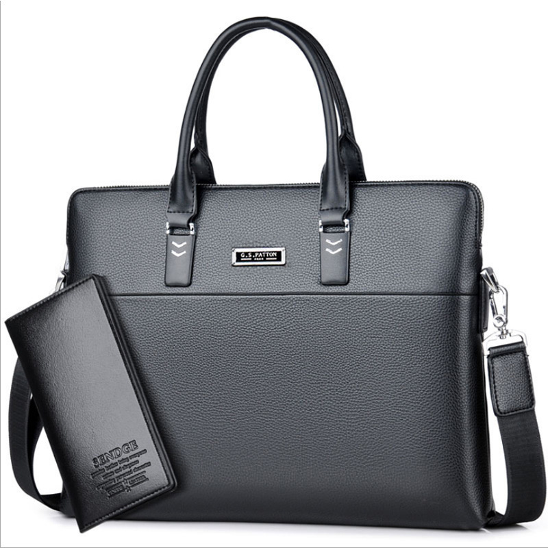 Leatherware factory new pattern portable Briefcase man Single Shoulder Satchel Hand carry Computer package wholesale customized