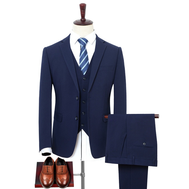 四季西服套裝男士休閑正裝新郎結婚伴郎禮服職業彈力高檔商務西裝