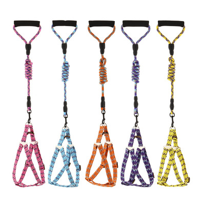 宠物绳纯色提花狗狗牵引绳登山绳项圈宠物用品狗绳胸背厂家直销|ru