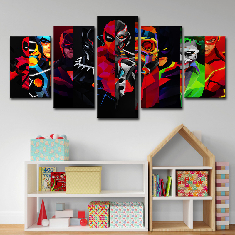 Cross-border amazon amazon 5 wall art home decoration color abstract movie character Photo living room Cross-border amazon amazon 5 wall art home decoration color abstract movie character Photo living room
