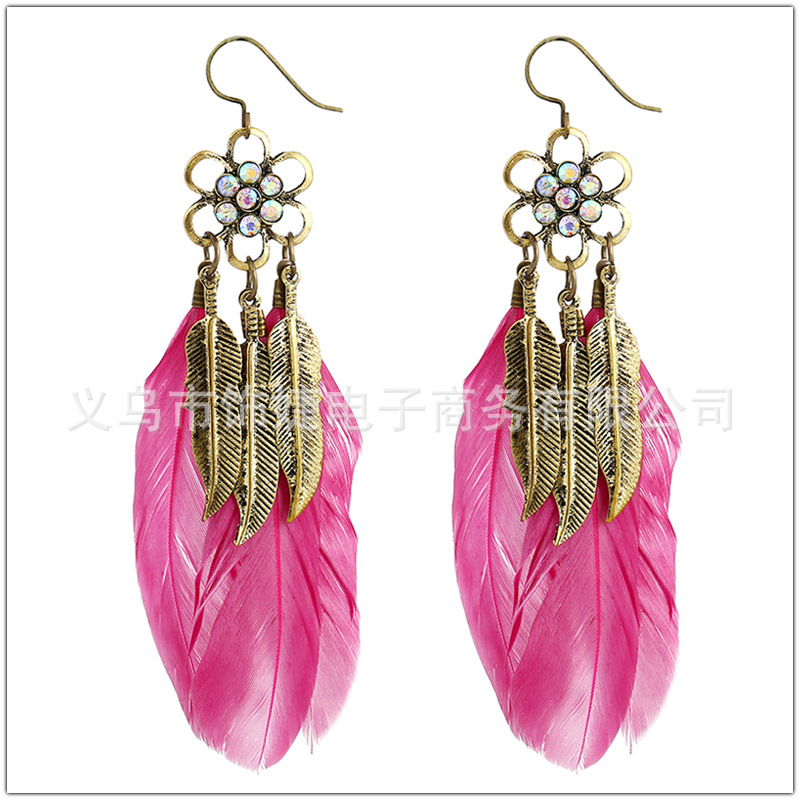 Ethnic retro earrings, accessory, boho style, ethnic style
