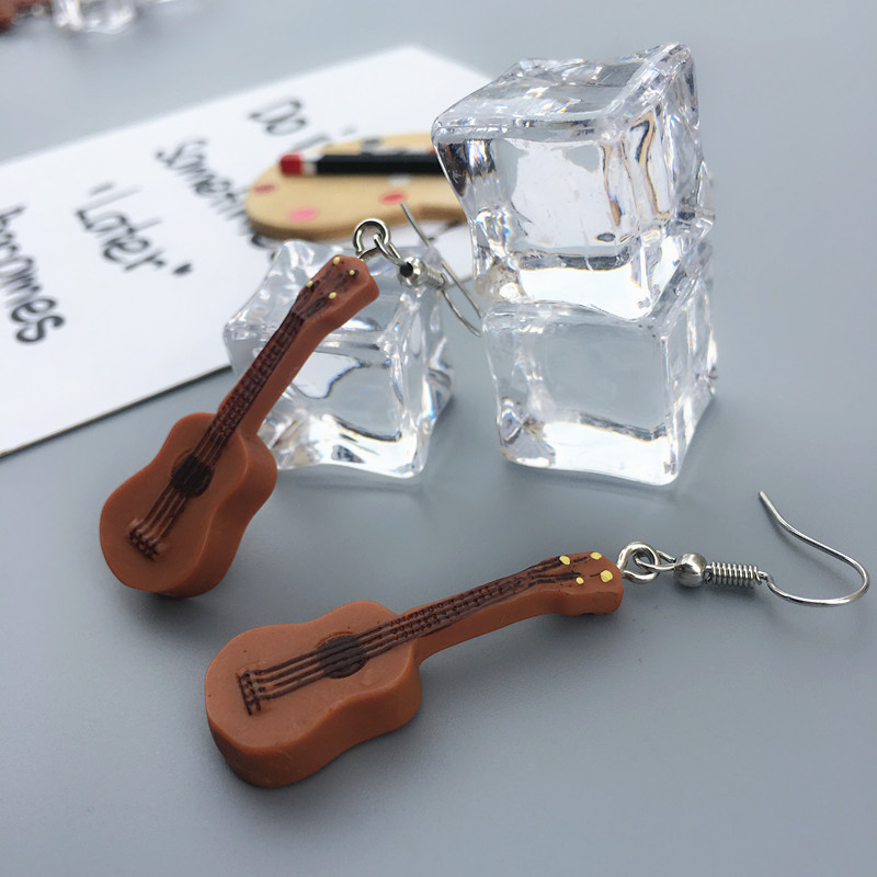 Punk Small Guitar Musical Instrument Drop Earrings Wholesale display picture 1