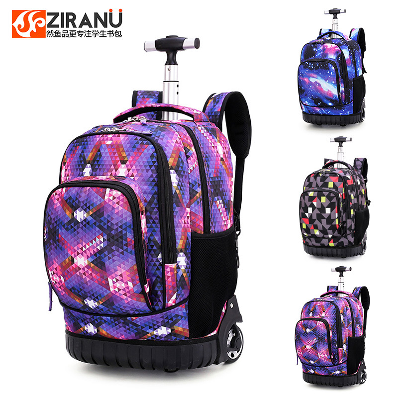Junior high school students' trolley schoolbag boys' Travel Backpack adults' trolley travel bag men's and women's grade 5-9 high capacity