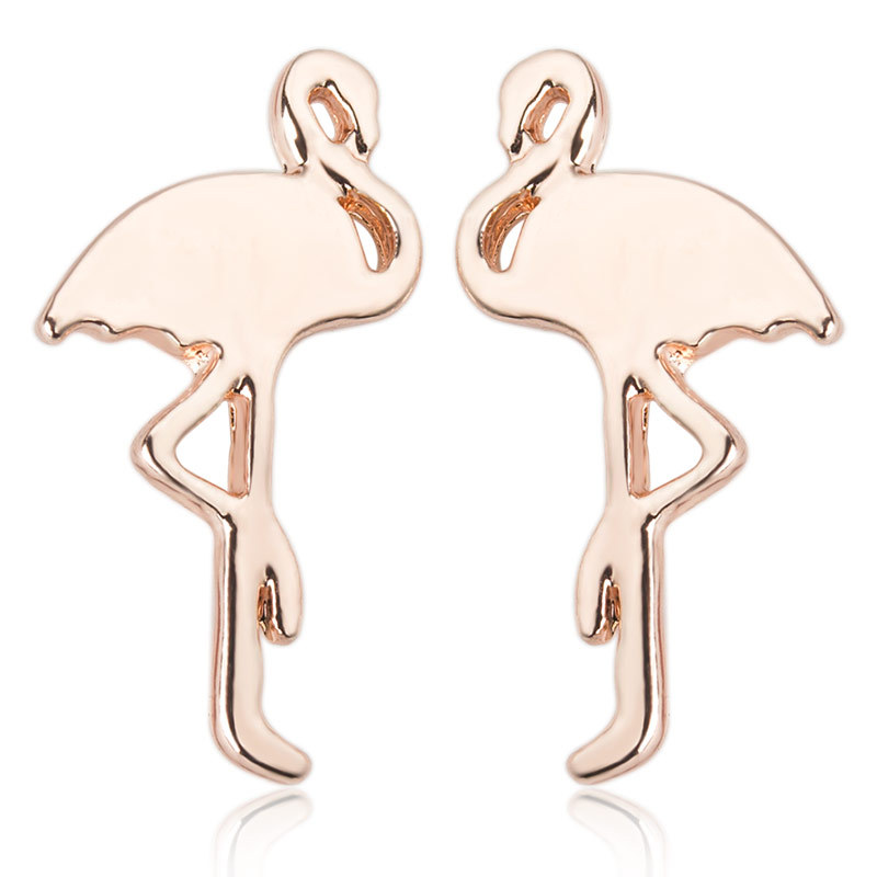 Boucles D&#39;oreilles Flamant Rose En Alliage Créatif display picture 11