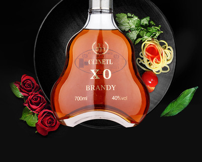 法国瓶装700ml克林特伯爵白兰地洋酒酒