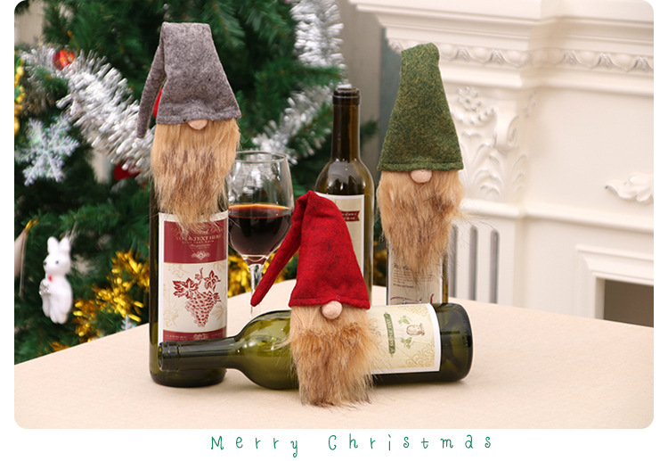 Christmas Decoration Supplies Wine Bottle Set Santa Snowman Wine Bottle Set Wine Bag display picture 6