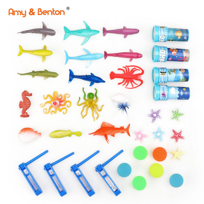 Amazon Cross border Source of goods boy Plastic simulation Ocean Flora and fauna Model Kaleidoscope customized Toys suit