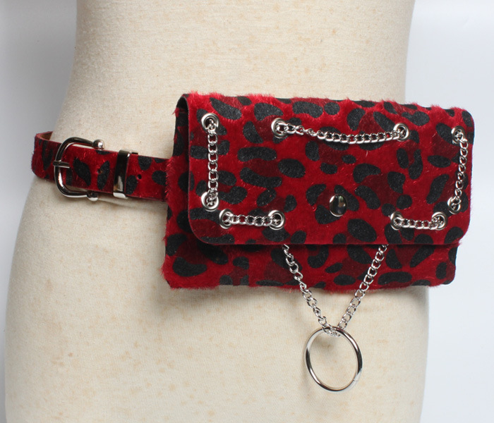 Riñonera Punk Chain Con Estampado De Leopardo display picture 7