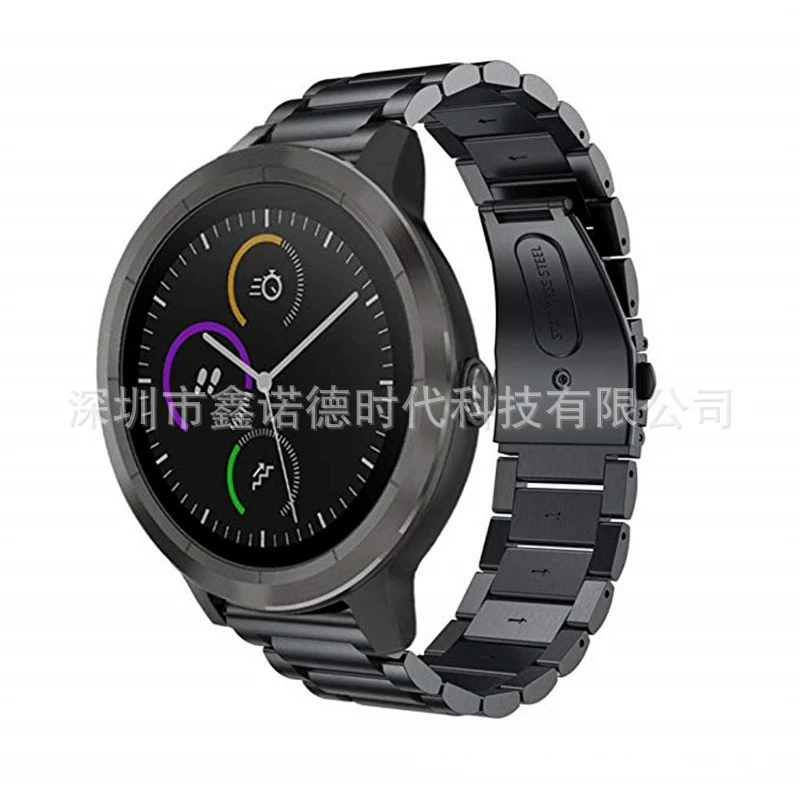 Подходящий ремень из нержавеющей стали для Garmin Jiaming vivoActive3 Three Pearl Band Trainer Sanzhu Ping Duck