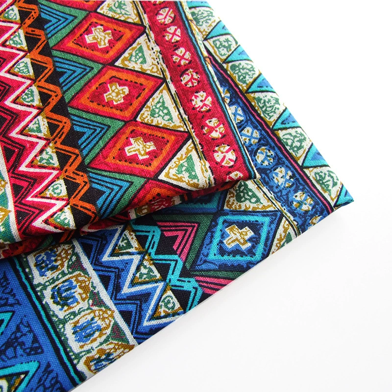 Rectangular cotton‑linen tablecloth, boho ethnic print, high‑density canvas, sizes up to 140×220 cm