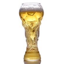新款玻璃啤酒杯  创意大力神足球杯 世界杯  高硼硅材质 彩盒包装