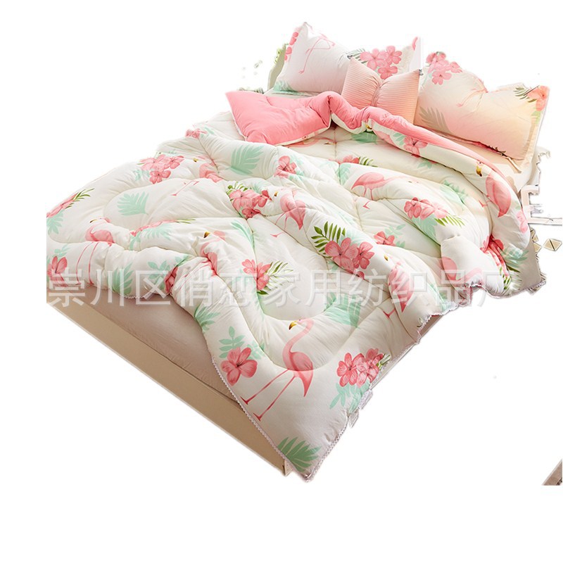 Four-piece Padded Bed Cover With Quilted Bed Skirt