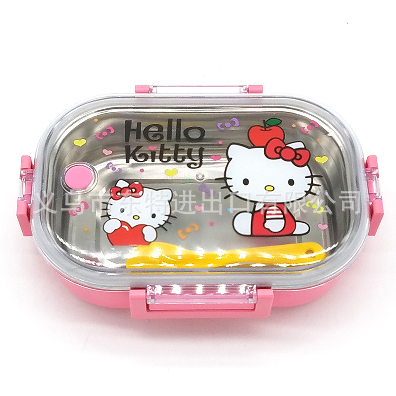 Factory direct sales of 750ml stainless steel lunch boxes, cartoon bento boxes, children and students' food compartments, sealed and anti-overflow lunch boxes detail image 2