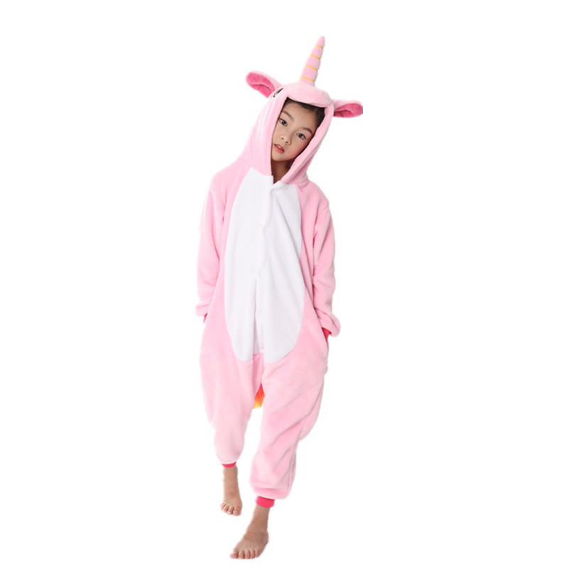 Comfortable Loose Flannel Children's Cartoon Animal Shape One-piece Pajamas display picture 3