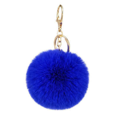 Custom Factory 8CM Rabbit Fur Ball Key buckle Pendant lady leather and fur Bag automobile Pendants parts