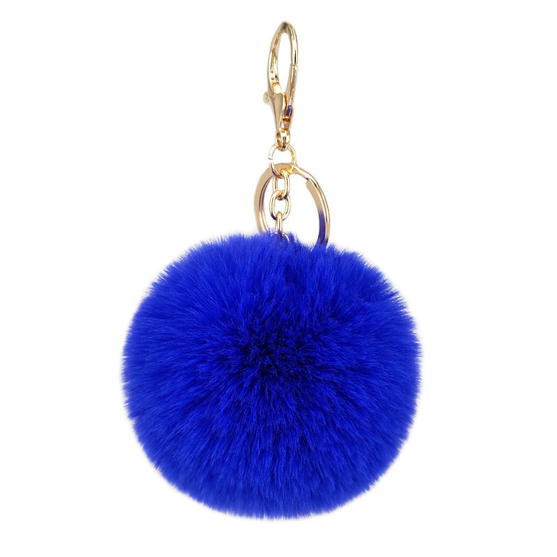 Custom Factory 8CM Rabbit Fur Ball Key buckle Pendant lady leather and fur Bag automobile Pendants parts