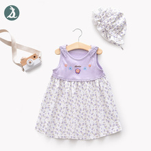 女童夏裝寶寶純棉公主裙兒童連衣裙小碎花針織童裙0-3歲嬰兒裙子