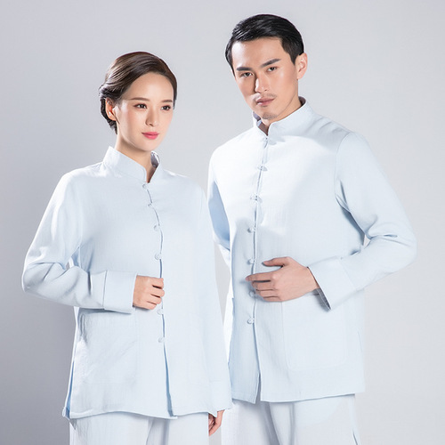 tai chi clothing chinese kung fu uniforms loose straight leg training clothes men and women with flax breathable martial arts clothing