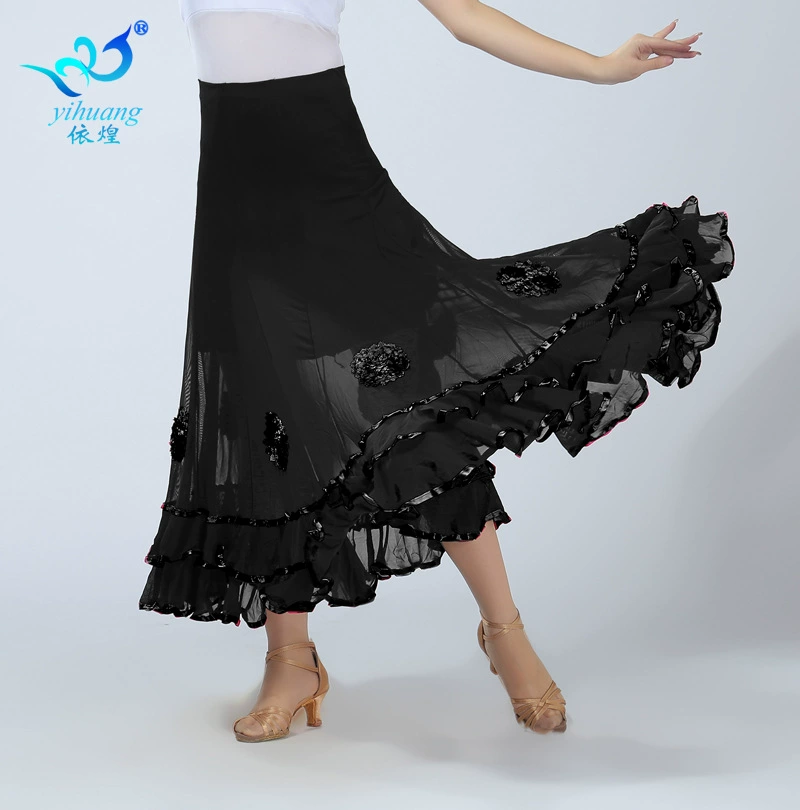 Новое платье для бальных танцев Платье современной практики Вальс Бальное танцевальное платье Новое большое Свободное длинное платье Платье для выступлений Юбка