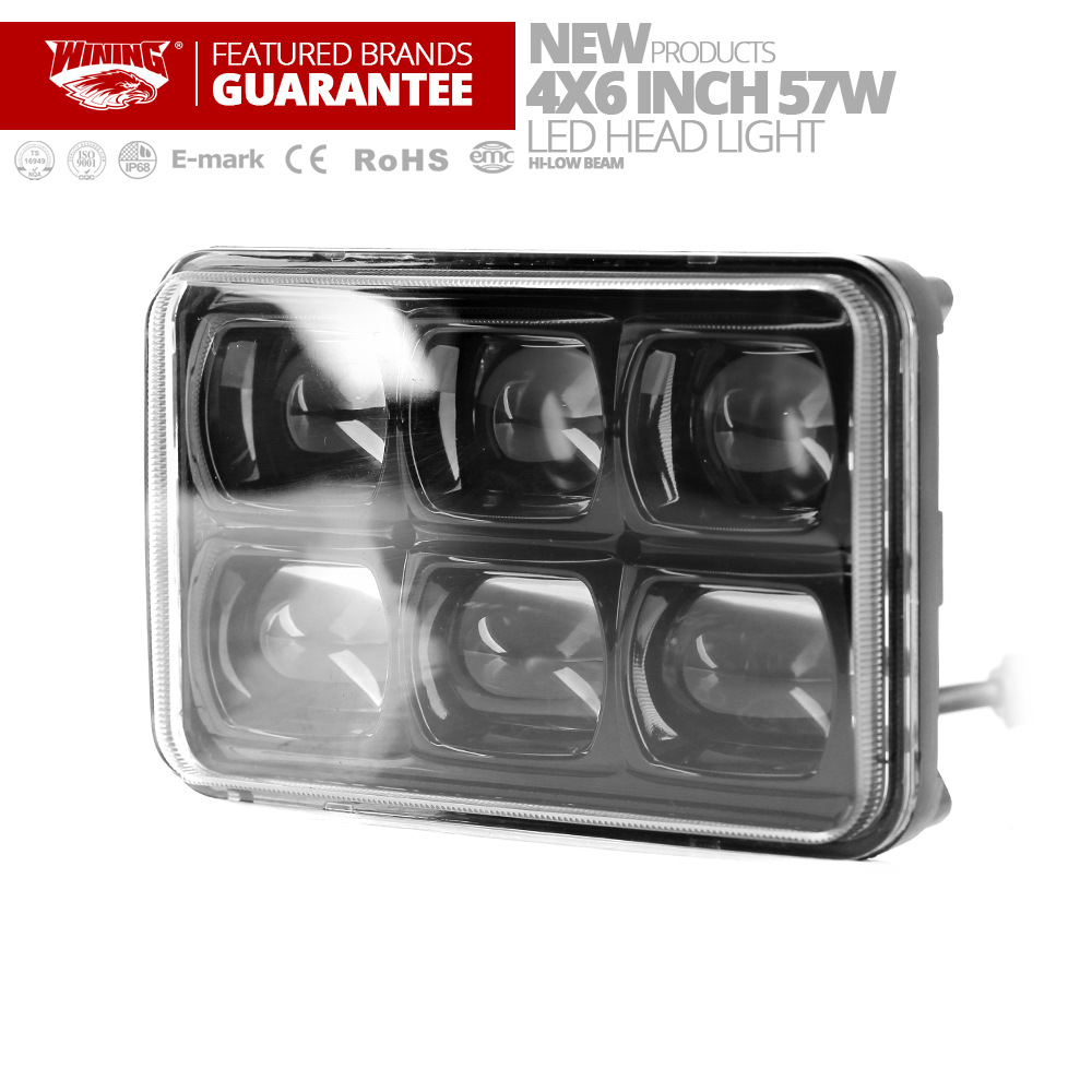 新款57W五寸方LED工作燈汽車前大燈【4x6 INCH LED headlight】