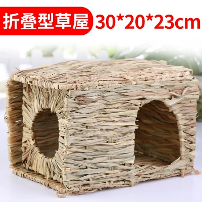 В наличии маленький домашний питомец складной Соломенный Дом кролик Шиншилла Хомяк еж морская свинка ручной работы соломенное Гнездо Дом соломенные принадлежности