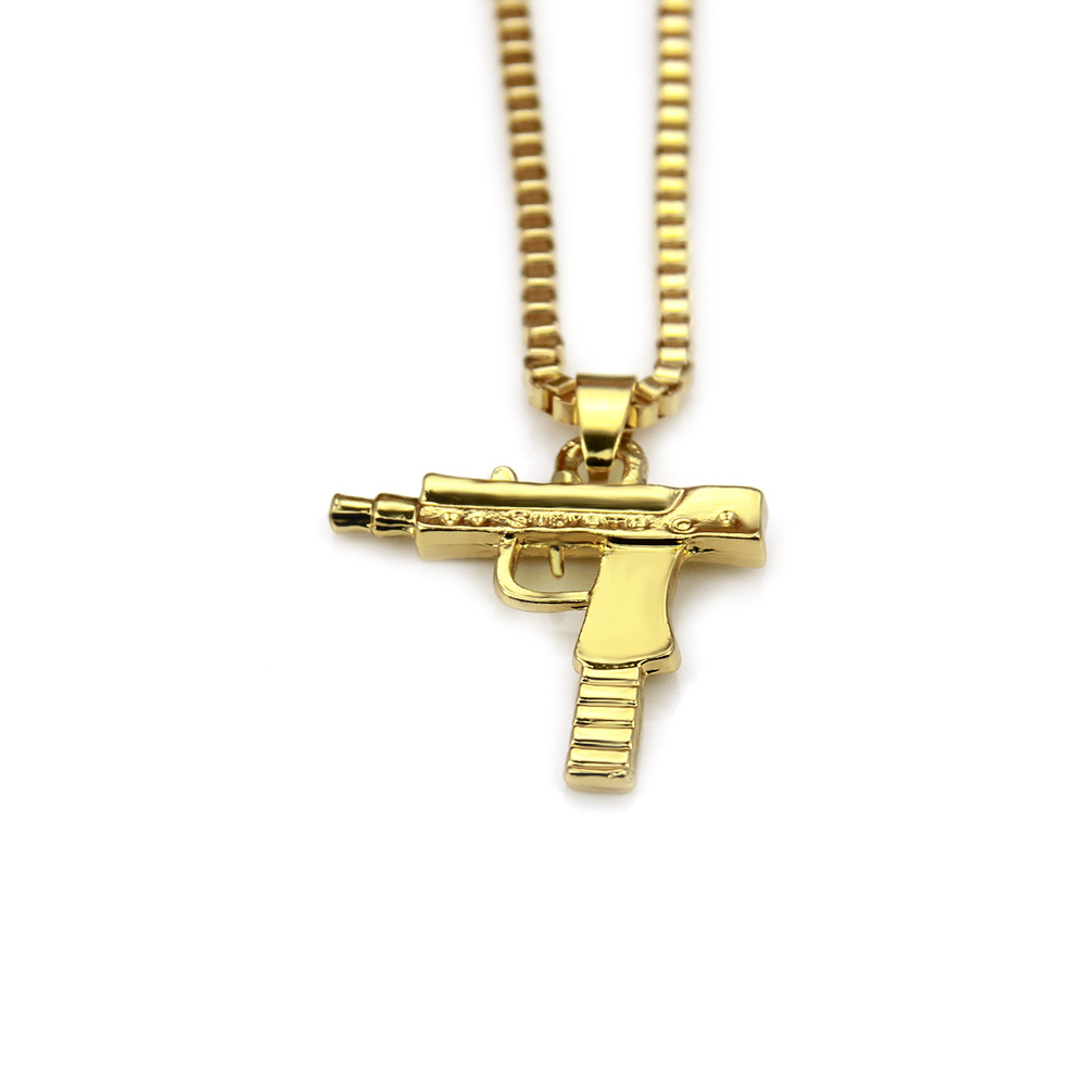 New Necklace Mini Hip Hop Pistol Machine Gun Necklace