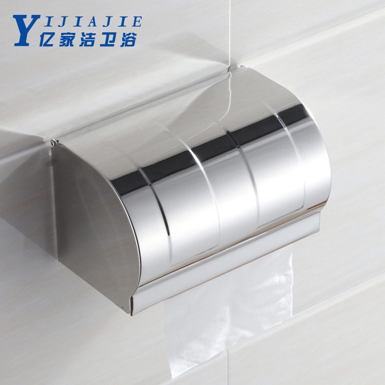 Factory direct batch stainless steel roll paper holder extended tissue holder bathroom waterproof toilet paper toilet fully enclosed