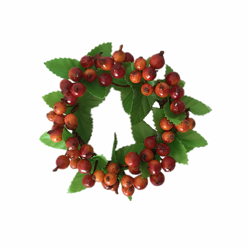 Factory wholesale simulation foam berries with leaf flower ring…
