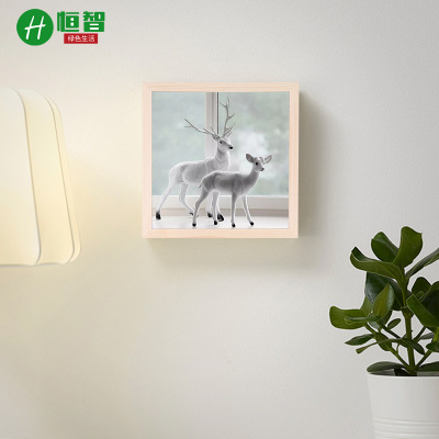 厂家正方形7寸相框木质定制挂墙创意相框diy简易实木画框定制logo|ms