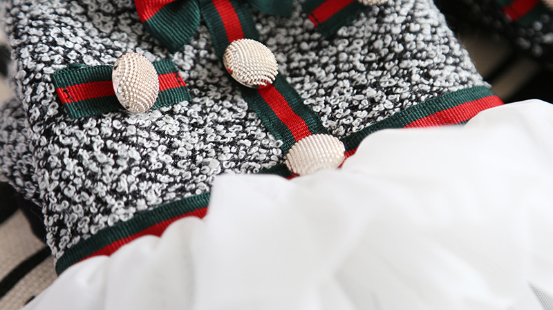 金扣雪点纱纱裙