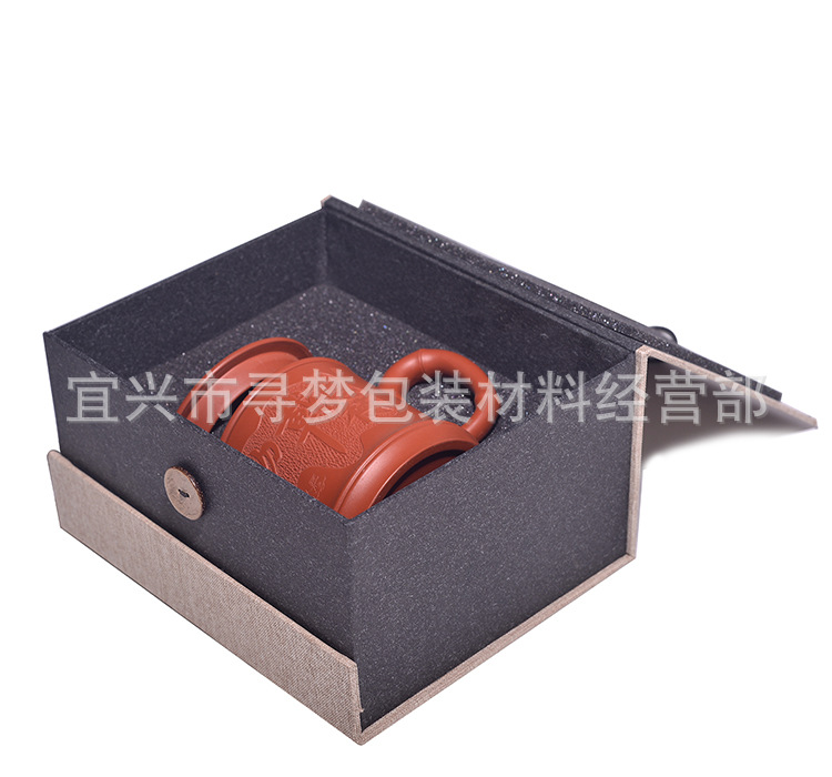锦盒紫砂壶建盏包装盒子礼品瓷器亚麻布印章铜香炉铜壶酒瓶坛口杯