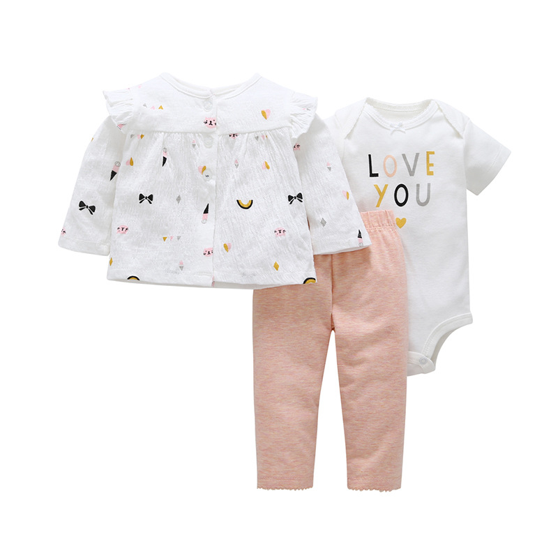 Children Clothing Romper Trousers Cardigan Newborn Female Baby Suit display picture 2