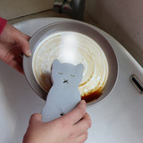 Кухня чистящая губка милая форма кошки байджи ткани губки многоцвета