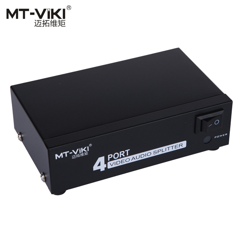 迈拓维矩 1进4出AV音视频分配器 一分四 莲花头RCA共享分频器