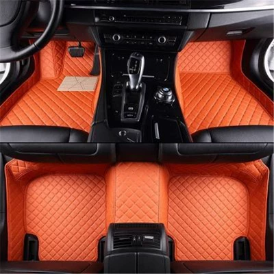 mat surrounded, Modelə uyğun ayaqaltı - orange-single-layer-leather-foot-mat