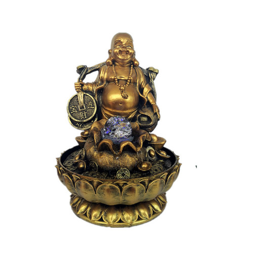 Cross-border new creative resin Buddha statue craft water feature fountain item source of production