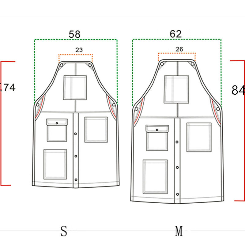 黑色牛仔圍裙背X皮革理發(fā)師花店木匠紋身咖啡師工作制服