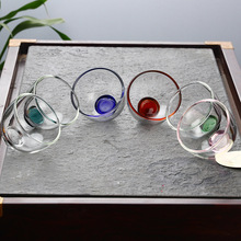 廠家批發七彩玻璃品茗杯 花茶杯玻璃小茶杯茶碗高硼硅玻璃彩色杯